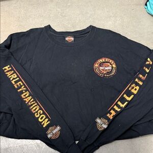 Harley-Davidson Hillbilly Black and Orange Long Sleeve Tee